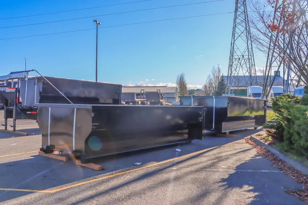 Roll-off dumpster ready for waste disposal at job site for 2 Yard Dumpster Rental in Tuba City